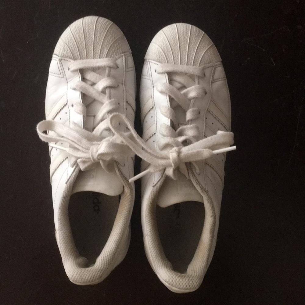 White adidas superstar sneakers